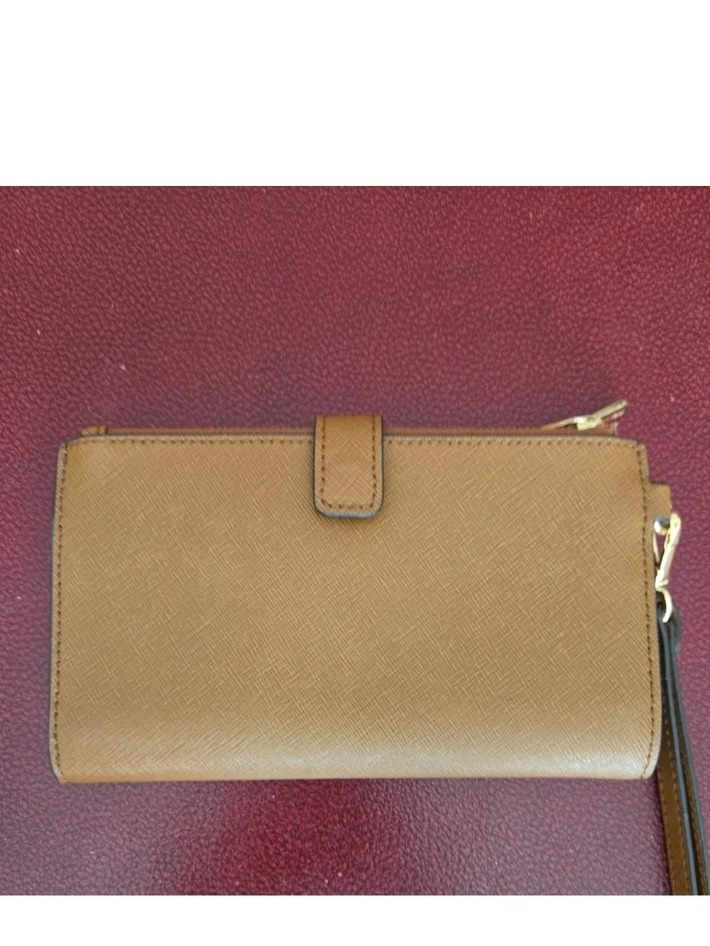 Michael Kors Tan Leather Zip Wallet Wristlet